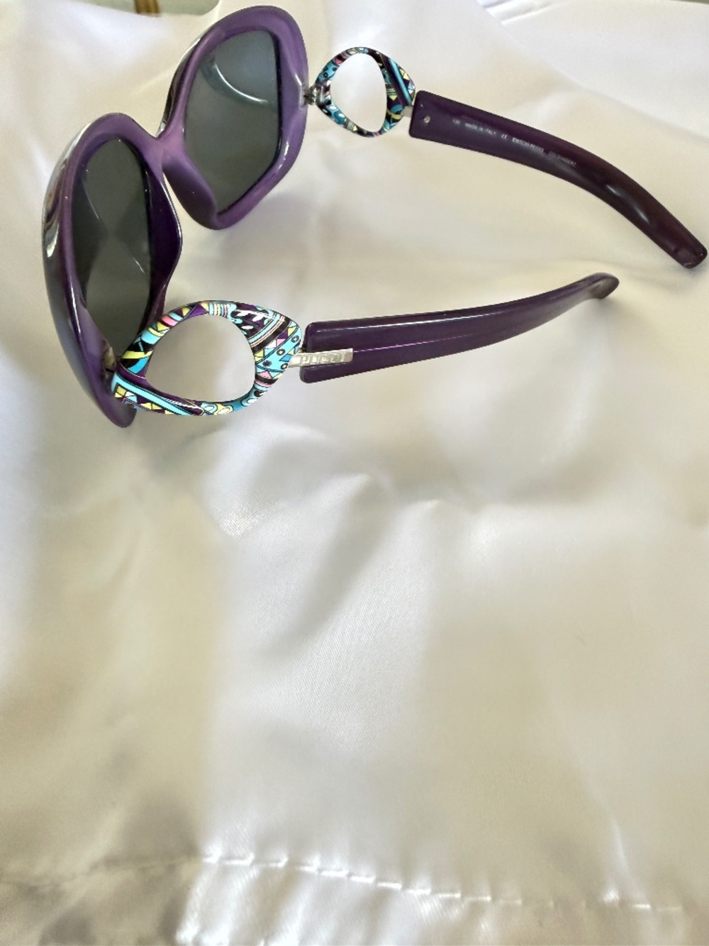 Emilio Pucci Women's Sunglasses Purple FRAMES ONLY Cold Insert Italy EP619S